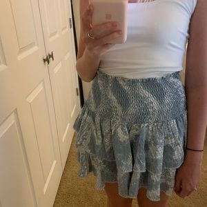 Blue and white snake skin skirt
